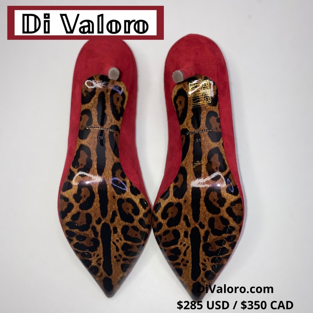 DOLCE & GABBANA Red Stiletto Suede Pumps